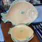 Set of 6 c.1930's SHORTER AND SON Yellow and green Fish Plates plus Serving Platter