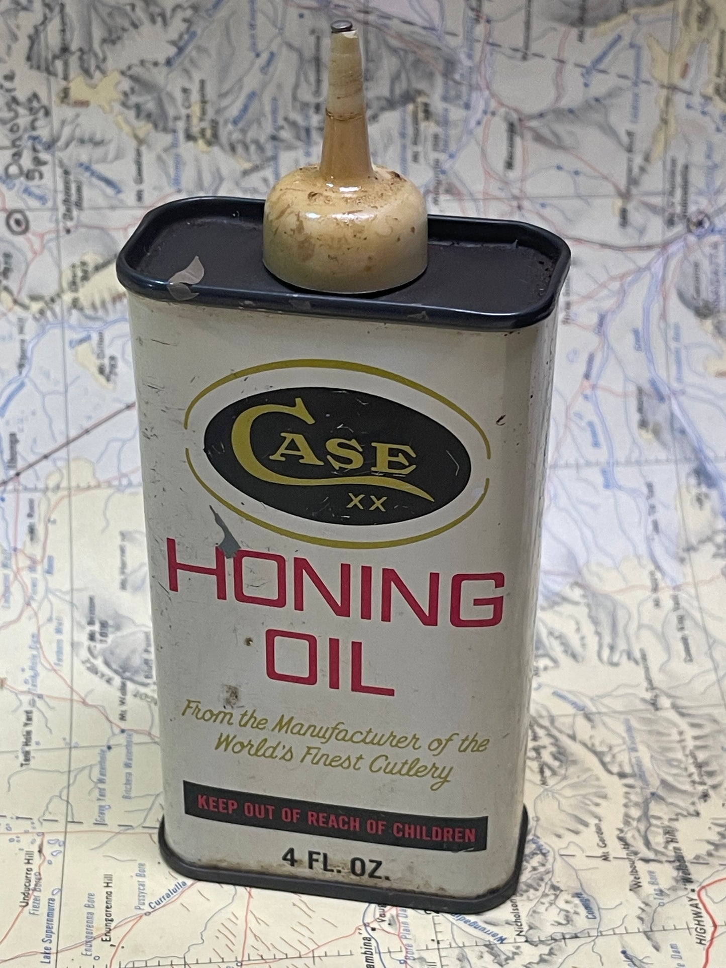 Vintage CASE XX Honing Oil Tin with Original Applicator