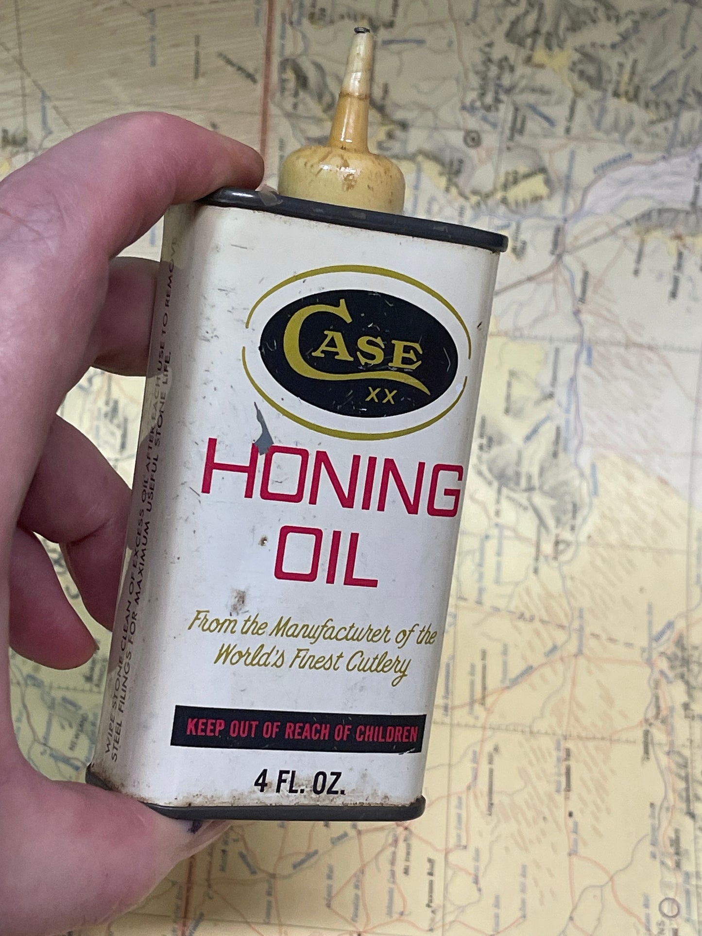 Vintage CASE XX Honing Oil Tin with Original Applicator