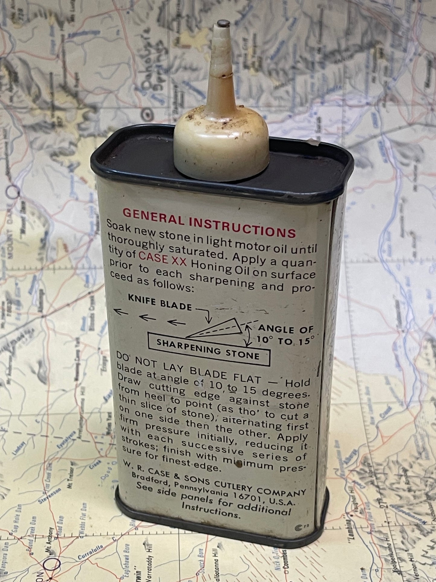 Vintage CASE XX Honing Oil Tin with Original Applicator