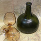 Antique Hand-Blown Dark Olive Green “Black Glass” Bottle