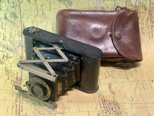 Antique Kodak No. 4A Folding Pocket Camera with Original Leather Case