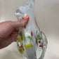 Mid-century Murano confetti glass vase