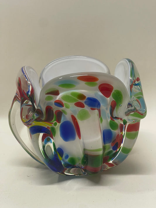 Mid-century Murano confetti glass bowl