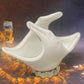 Mid-century Samero White Art Glass Sculpture Bowl