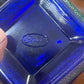 Fenton Cobalt Blue Carnival Glass Square Candy Dish Presidential Bicentennial