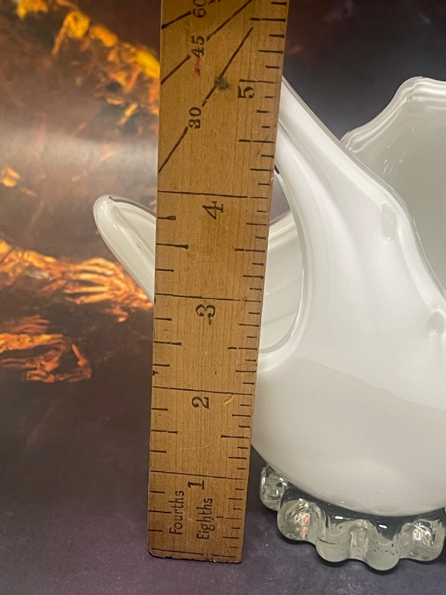 Mid-century Samero White Art Glass Sculpture Bowl
