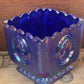 Fenton Cobalt Blue Carnival Glass Square Candy Dish Presidential Bicentennial