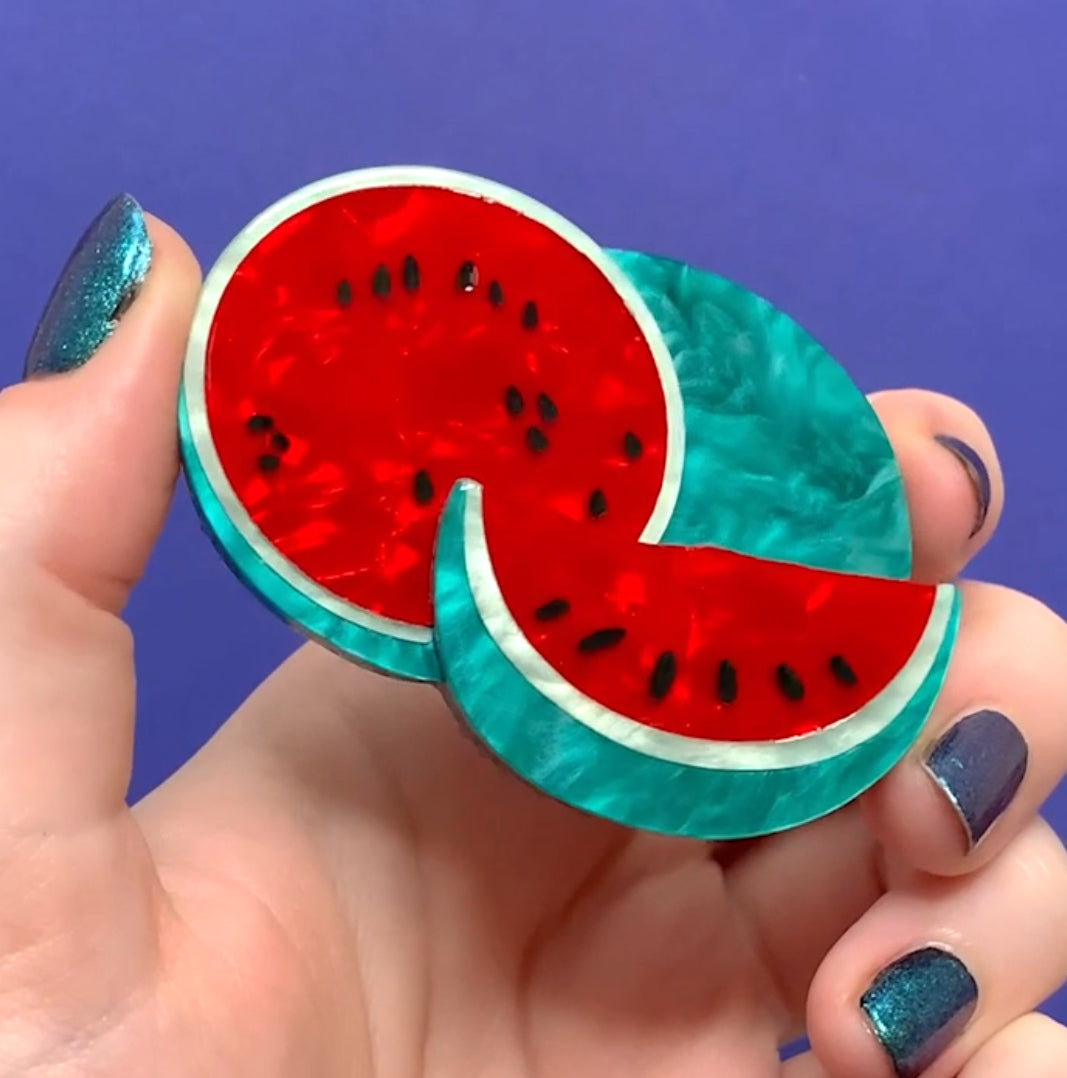Viva la Vida Watermelons Brooch (2024) by Erstwilder and Frida Corporation (Copy)