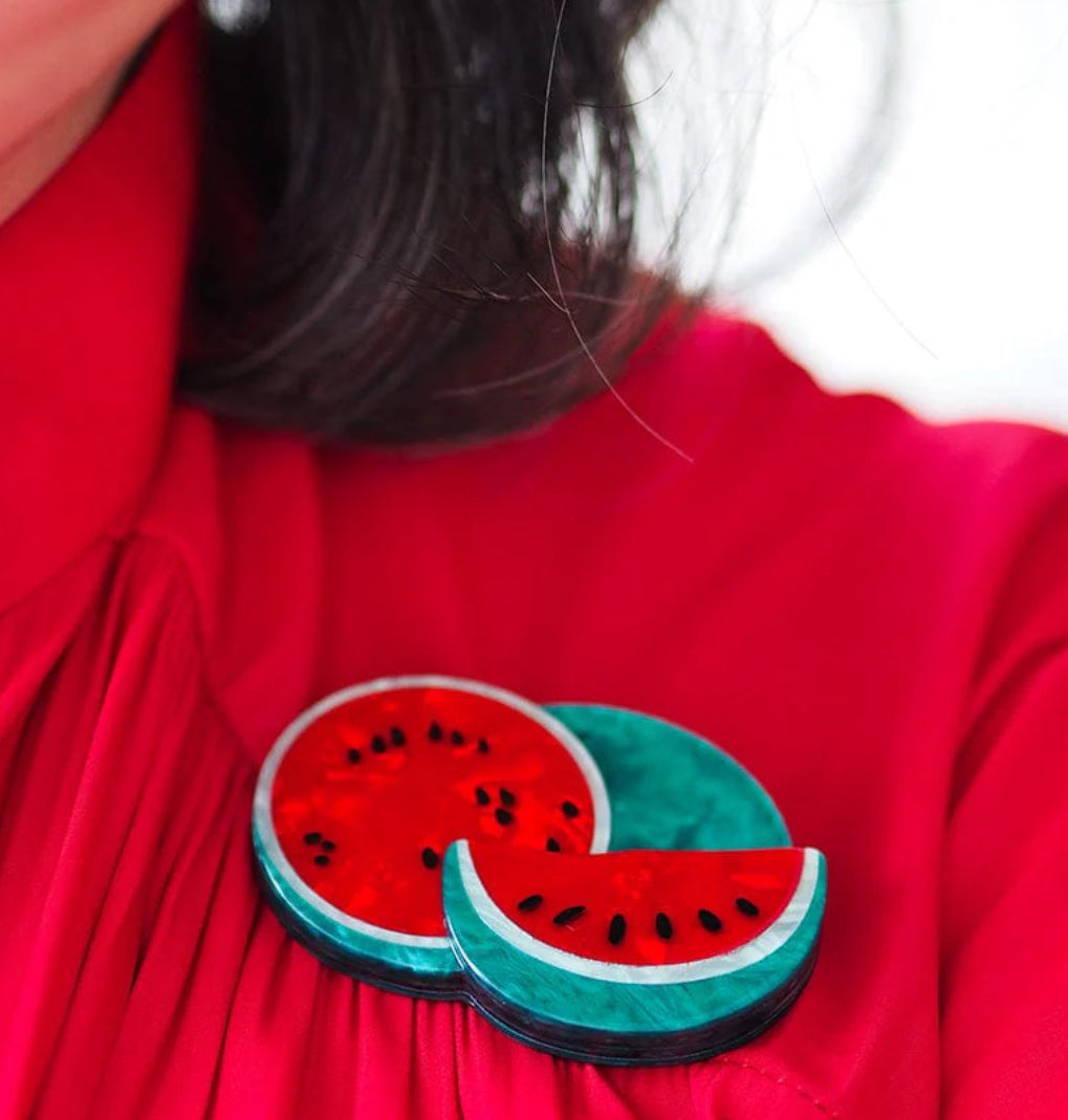 Viva la Vida Watermelons Brooch (2024) by Erstwilder and Frida Corporation (Copy)