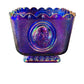 Fenton Cobalt Blue Carnival Glass Square Candy Dish Presidential Bicentennial