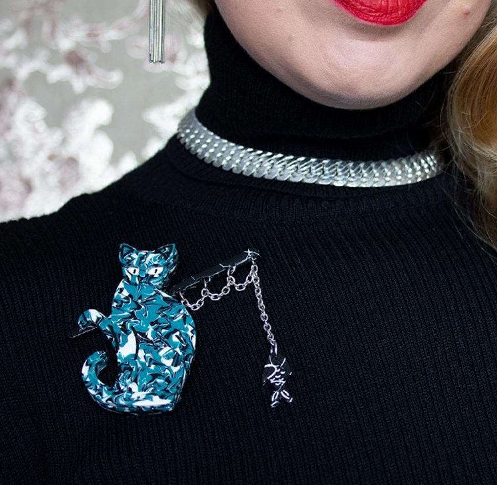 Erstwilder 10th Birthday Fishing Cat Brooch (2021 Limited Edition)