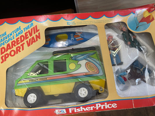 Vintage 70s Fisher Price daredevil sport van in original box