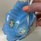 Vintage 1930s Small Noritake Blue Sauce Bowl, Plate & Spoon