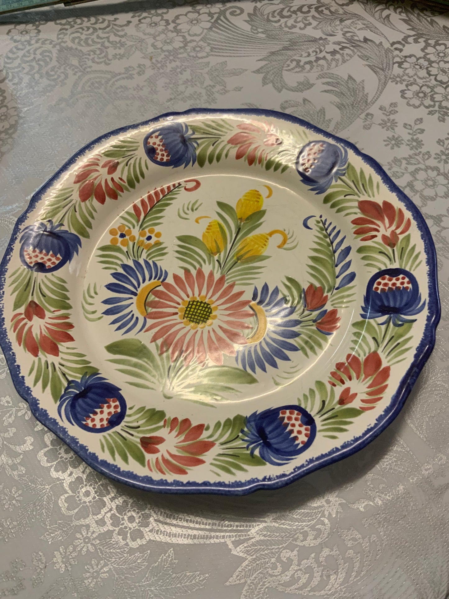 HB Quimper Faience Dinner Plate 25cm – Hand-Painted in France