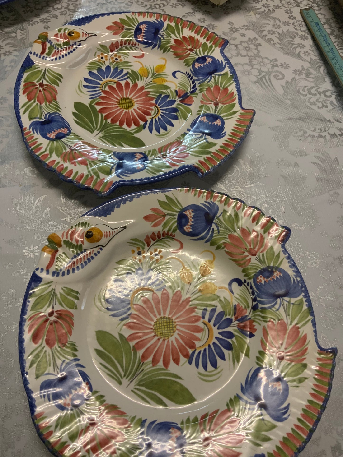 HB Quimper Faience Fish Dinner Plate 23 cm – Hand-Painted in France