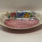 Vintage 1930s “Peony Rose” Maling Ware England hand-painted pink floral oval dish