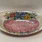 Vintage 1930s “Peony Rose” Maling Ware England hand-painted pink floral oval dish