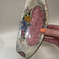 Vintage 1930s “Peony Rose” Maling Ware England hand-painted pink floral oval dish