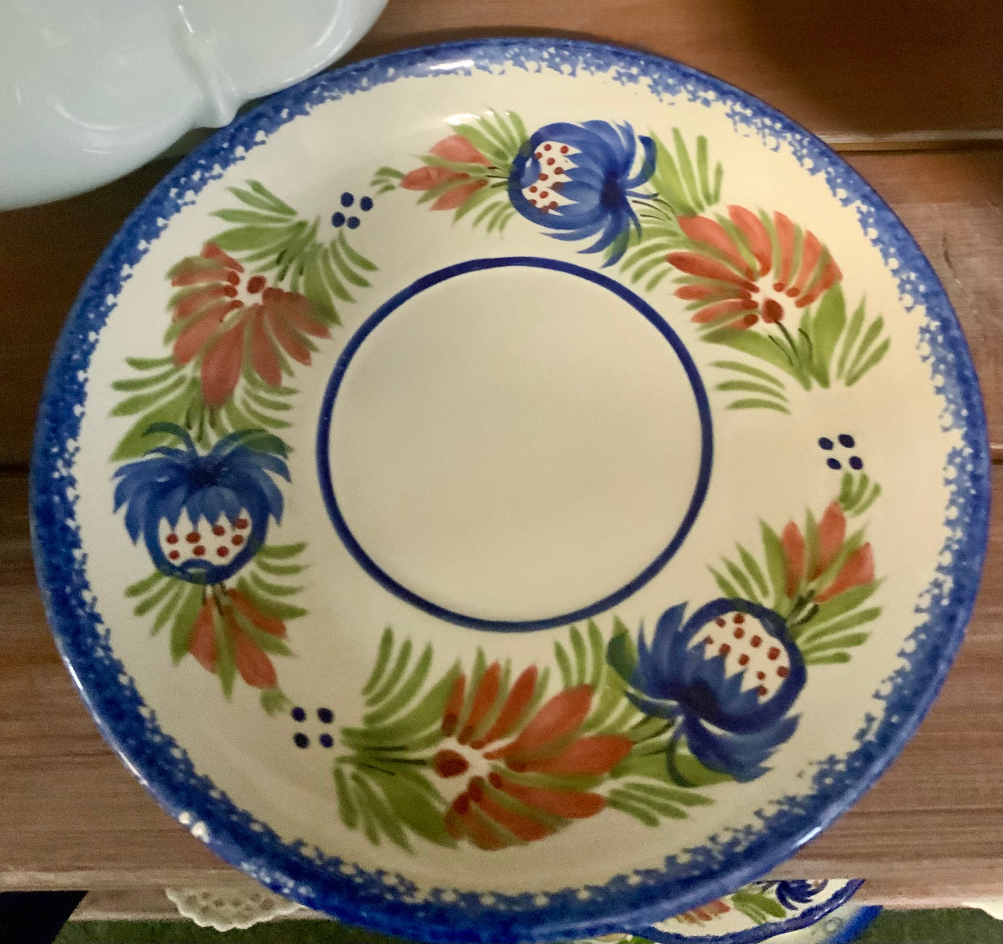 HB Quimper Faience Teacup & Saucer – Hand-Painted in France