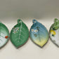 Vintage 1930s Noritake leaf shaped hand painted trinket dishes set of four