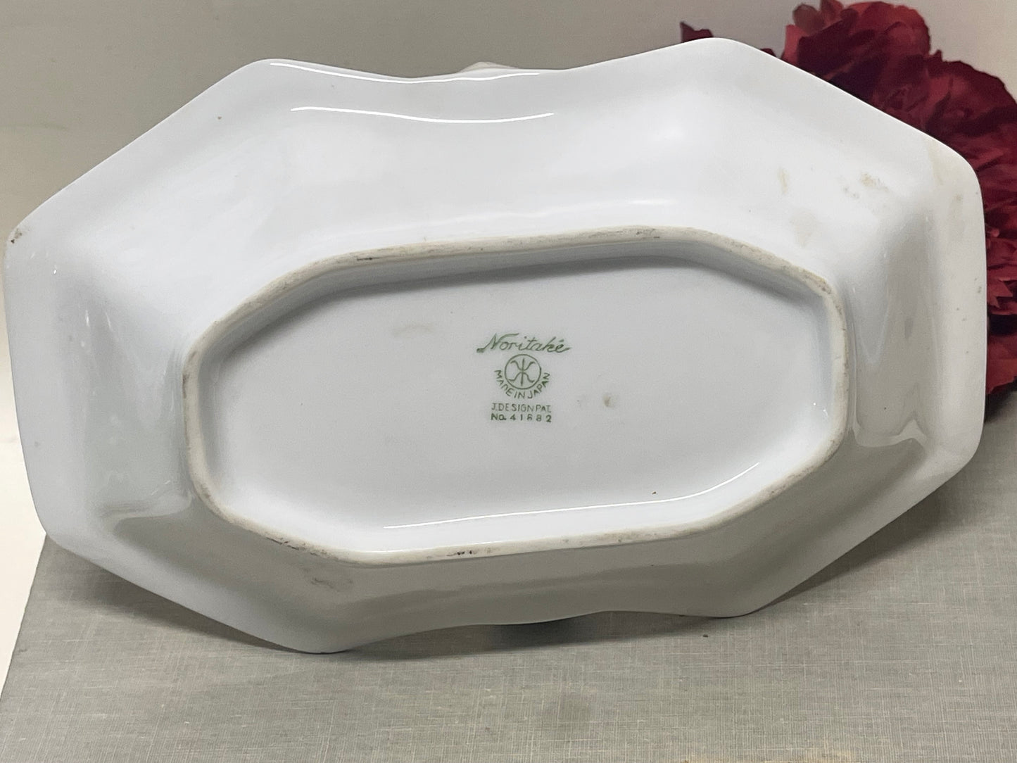 Vintage 1930s Noritake Japan Farmer Plowing with Horses dish with handle