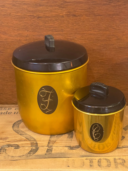 Vintage JASON Model Maid Flour and Coffee Canister - Gold Anodised - Made in Australia
