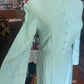 Vintage 60s pale blue Maxi dress Dress with embroidery Size 10