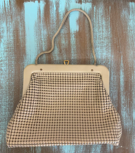 Vintage 60s  Beige  GloMesh Clutch Bag Large