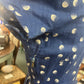 Vintage 50s blue silk Dress with spots Judy Lane Size 8-10