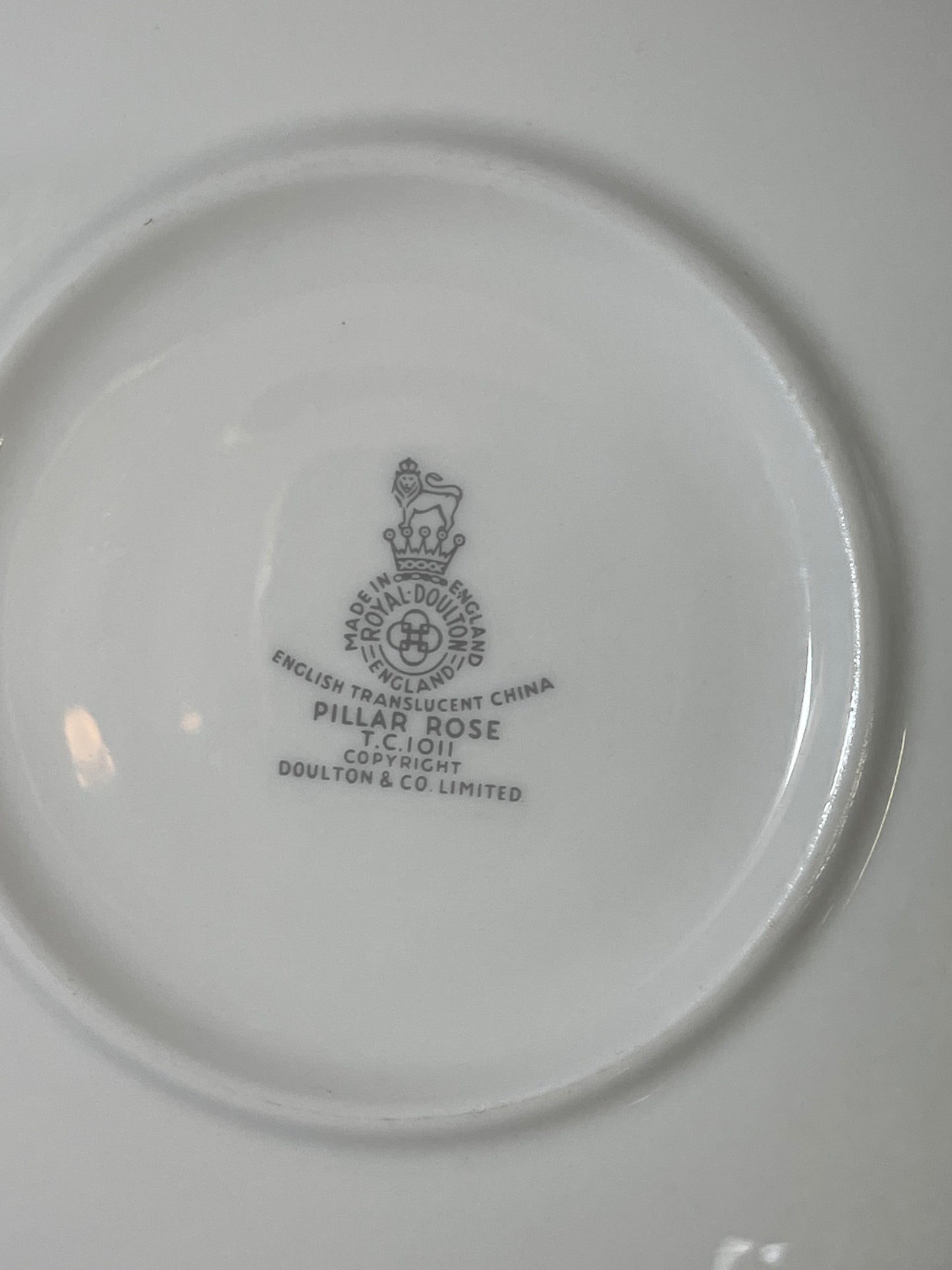 Vintage Royal Doulton Pillar Rose Trio  - Cup, Saucer & Plate