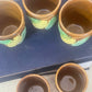 Vintage Ceramic Banana Bunch jug and five goblets