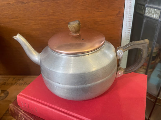 Vintage Aluminium 8 Cup Tea Pot with anodised lid