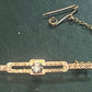 Art Deco 9 carat Gold Bar Brooch with Diamond look Stone