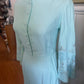 Vintage 60s pale blue Maxi dress Dress with embroidery Size 10