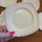 Royal Swan set of cream sandwich plates from 1940s England