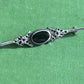 Vintage Silver And Onyx Bar Brooch