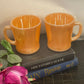 Pair of Fire-King USA Peach Lustre Glass Coffee Mugs