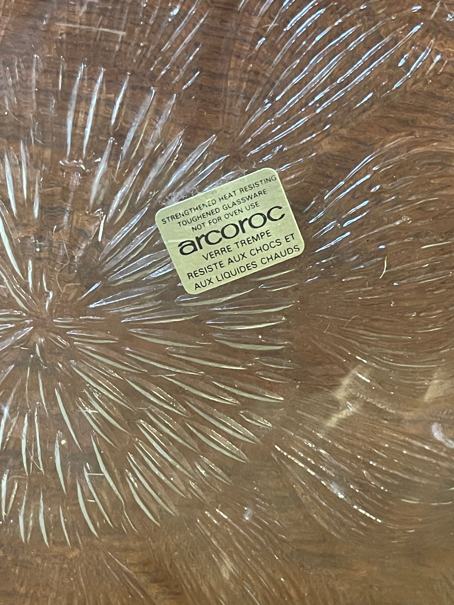 Vintage Arcoroc Fleur glass dinner set for 4