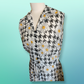 Vintage 70s Black and white Dress with daisies Size 14