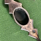 Vintage Silver And Onyx Bar Brooch