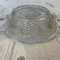 Vintage depression glass clear Crown Crystal two handles bowl